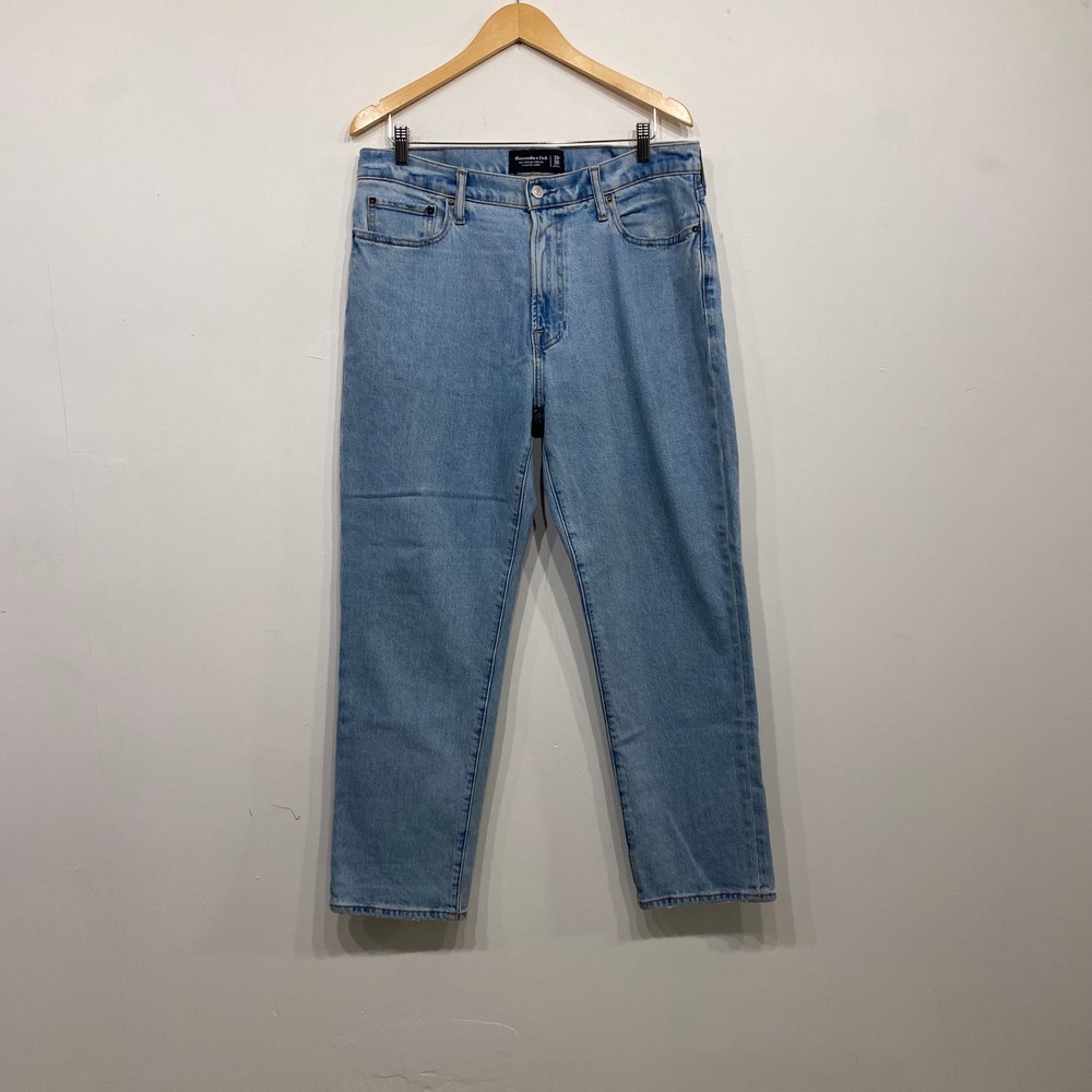 Abercrombie & Fitch Athletic Loose Vintage Stretch Light Wash Jeans Mens 33x30